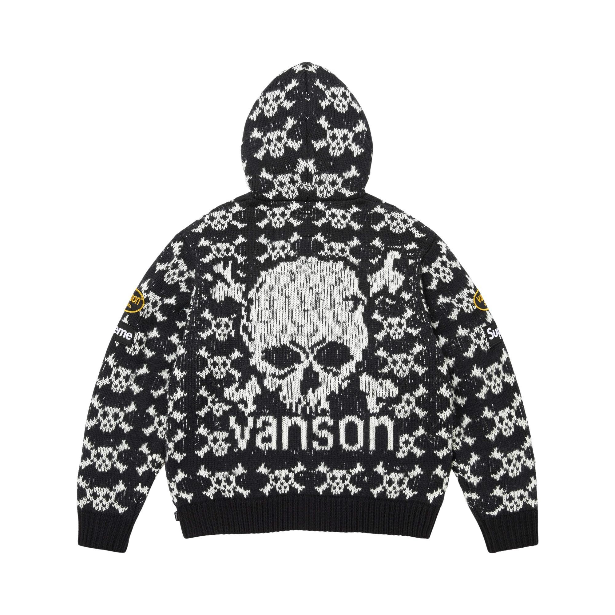 Buy Supreme x Vanson Leathers Skull Zip Up Hooded Sweater 'Black