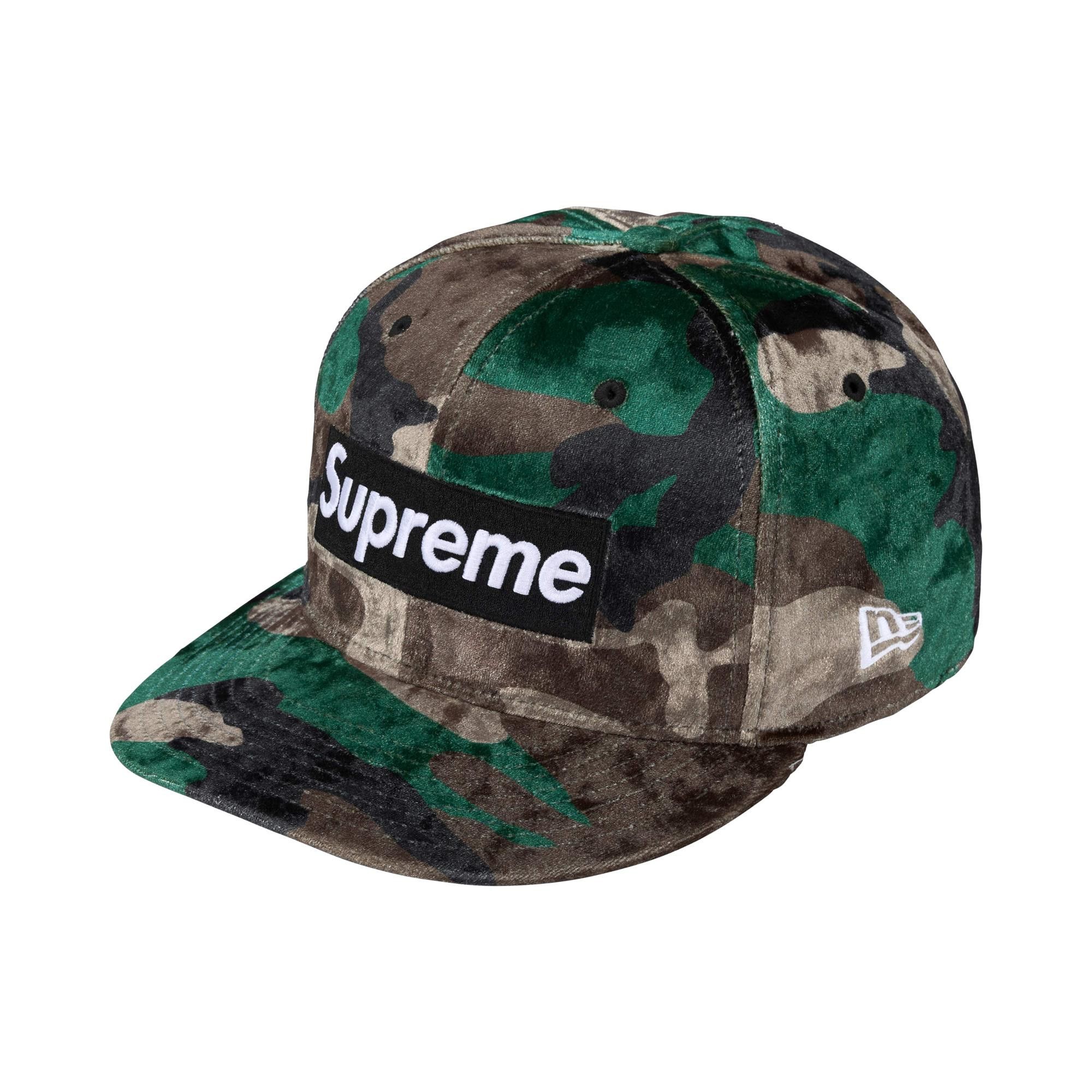 Buy Supreme Crushed Velvet Box Logo New Era 'Woodland Camo