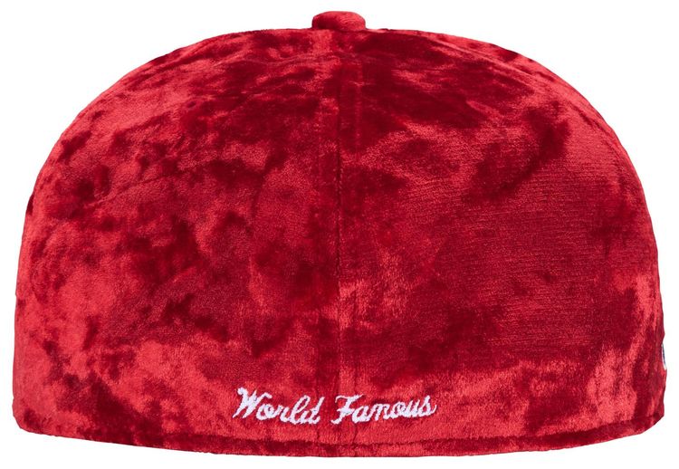 Supreme Crushed Velvet Box Logo New Era Red