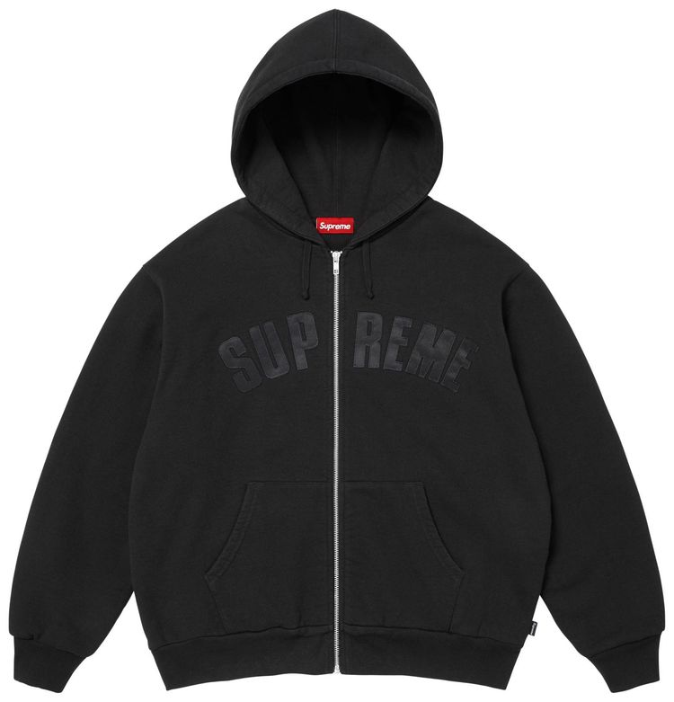 Supreme Arc Thermal Lined Zip Up Hooded Sweatshirt Black