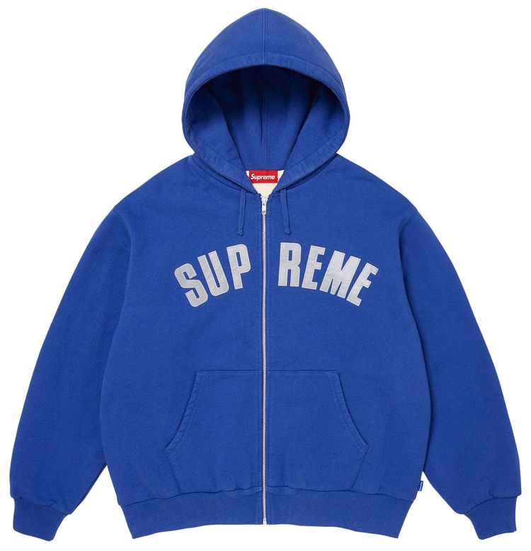 Supreme Arc Thermal Lined Zip Up Hooded Sweatshirt Royal