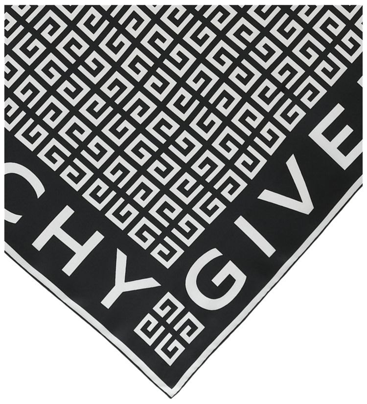 Givenchy 4G Print Silk Scarf GraphiteWhite