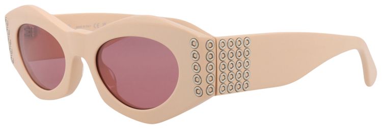 Alaia Round Frame Acetate Sunglasses Pink Pink Red