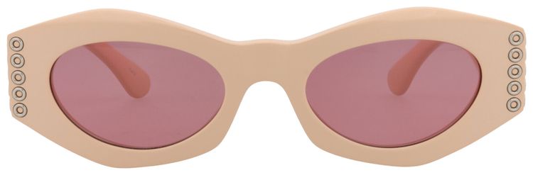 Alaia Round Frame Acetate Sunglasses Pink Pink Red