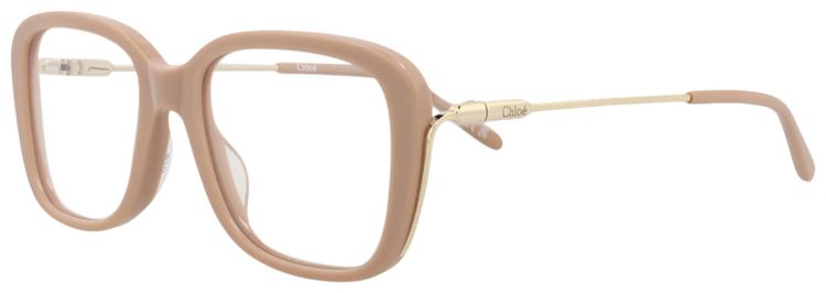Chloe Square Frame Recycled Acetate Optical Frames Nude Gold Transparent