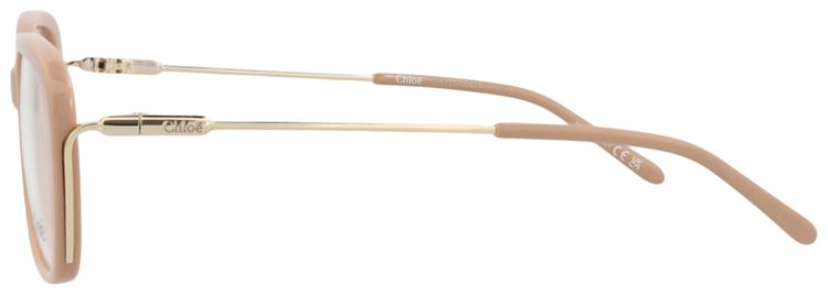 Chloe Square Frame Recycled Acetate Optical Frames Nude Gold Transparent