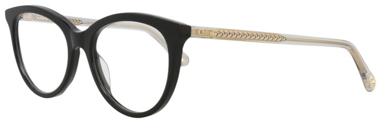 Chloe Round Frame Bio Acetate Optical Frames Black Grey Transparent