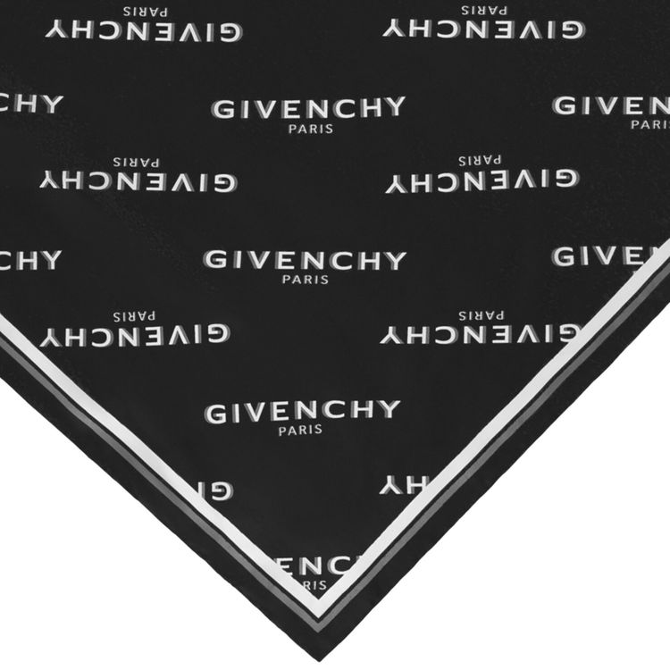 Givenchy Shadow Square Scarf In Silk Black