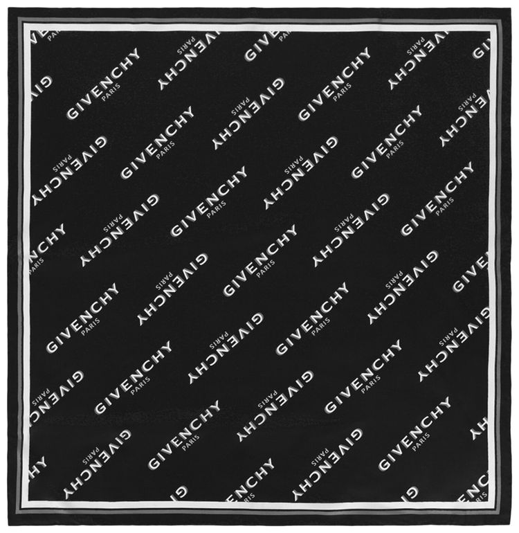 Givenchy Shadow Square Scarf In Silk Black