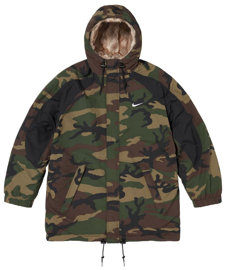Supreme x Nike Faux Fur Reversible Parka Woodland Camo