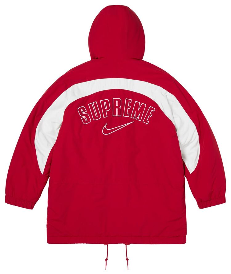 Supreme x Nike Faux Fur Reversible Parka Red
