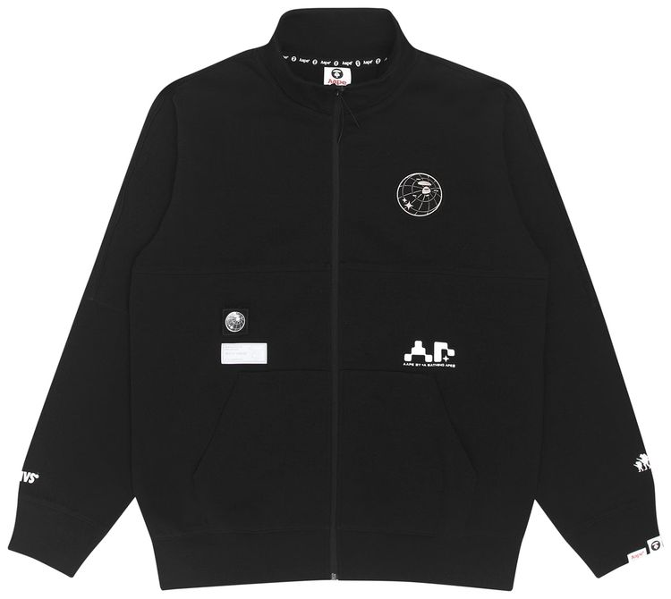 AAPE Logo Zip Up Sweater Black