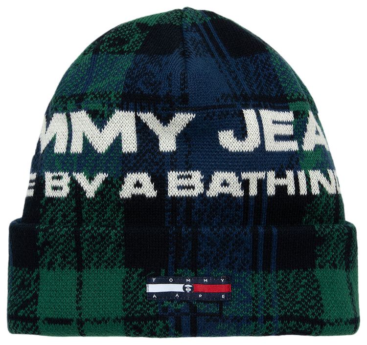 AAPE X Tommy Beanie NavyGreen