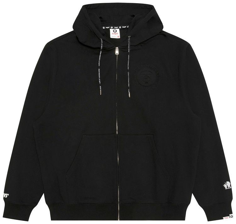 AAPE Moonface Zip Up Hoodie Black