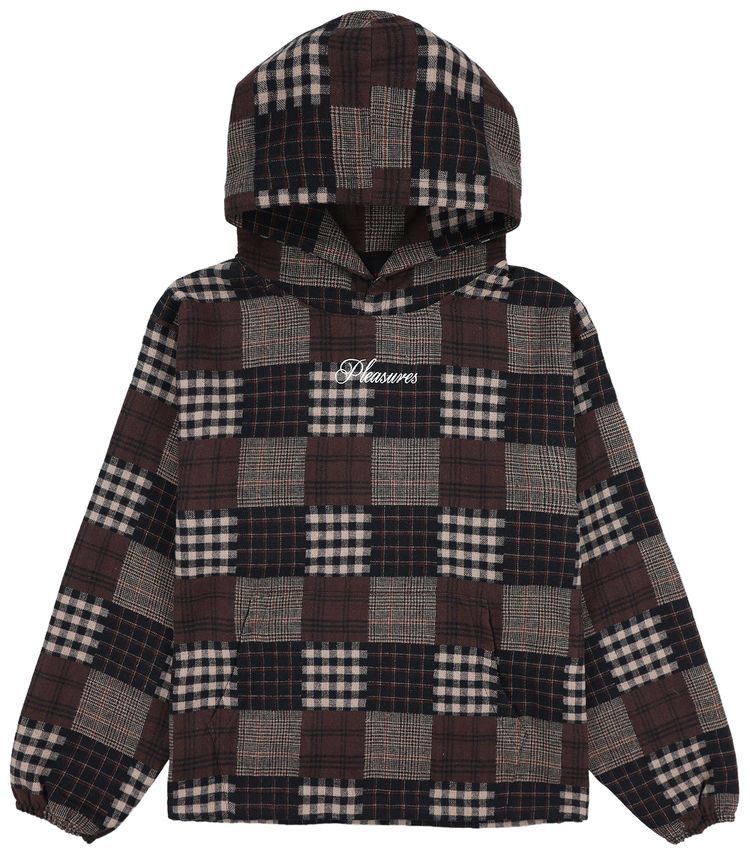Pleasures Madras Poncho Hoodie Brown
