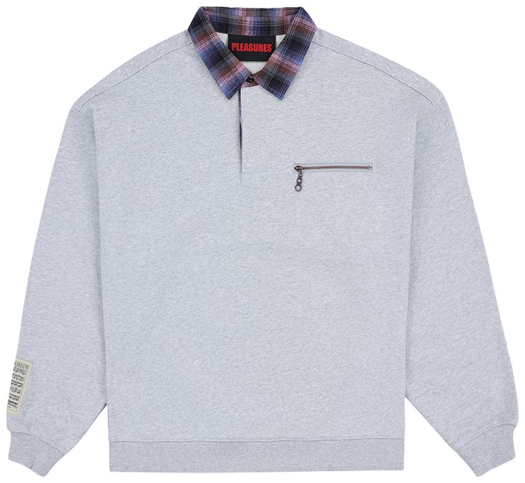 Pleasures Town Polo Sweatshirt Heather Grey