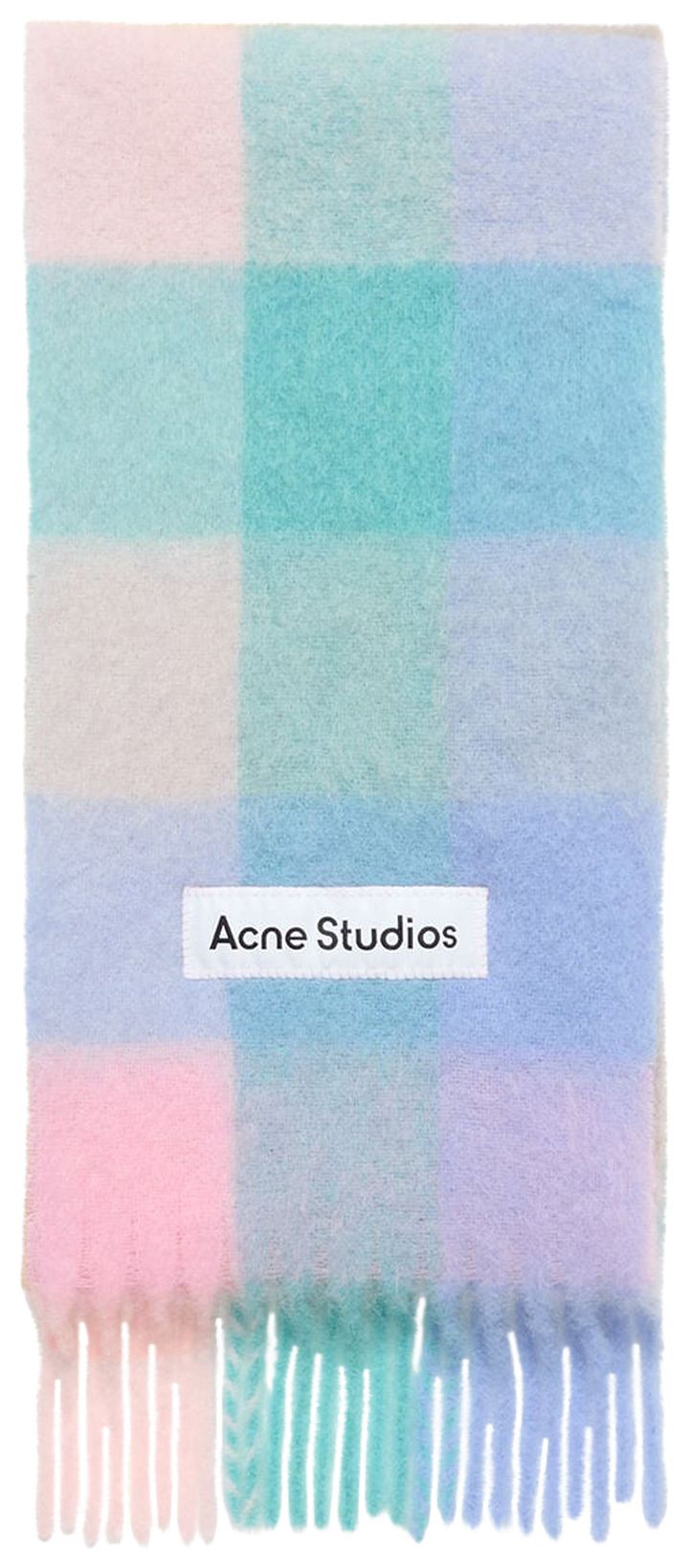 Acne Studios Mohair Checked Scarf Baby BluePinkAqua