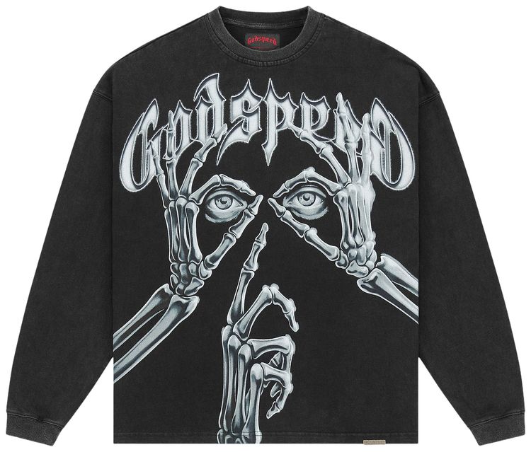 Godspeed Silencio LoNG Sleeve T Shirt Black Wash