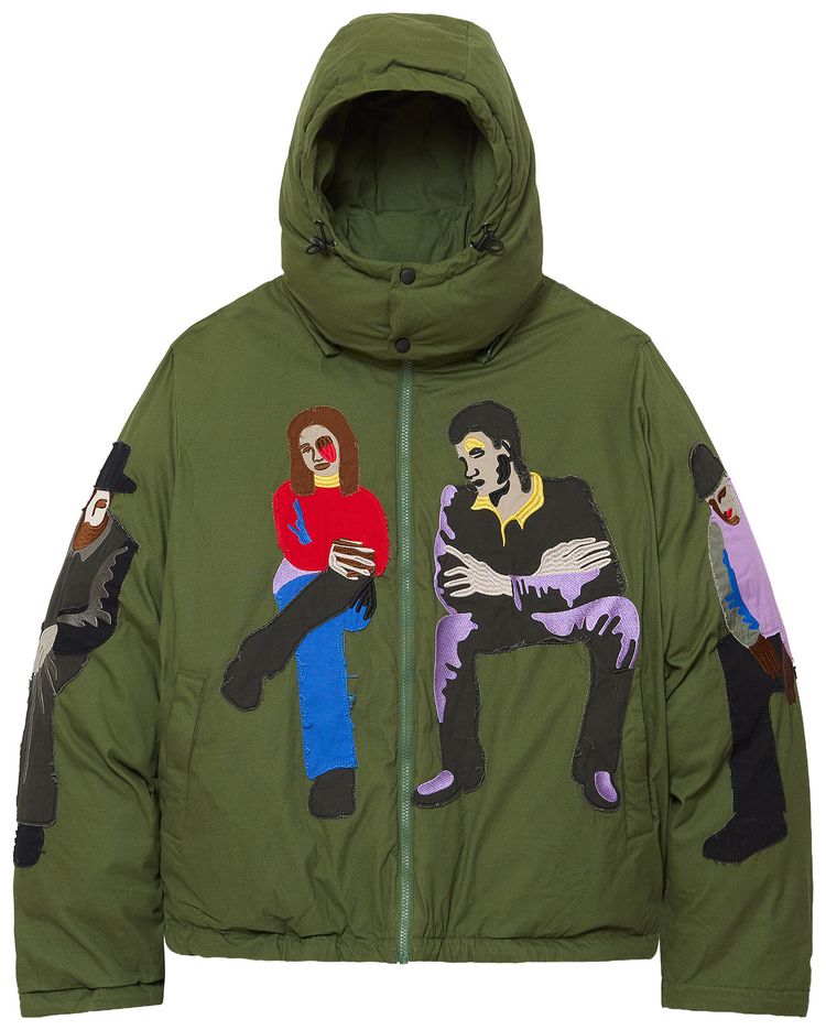 KidSuper Subway Car Patchwork Puffer Green