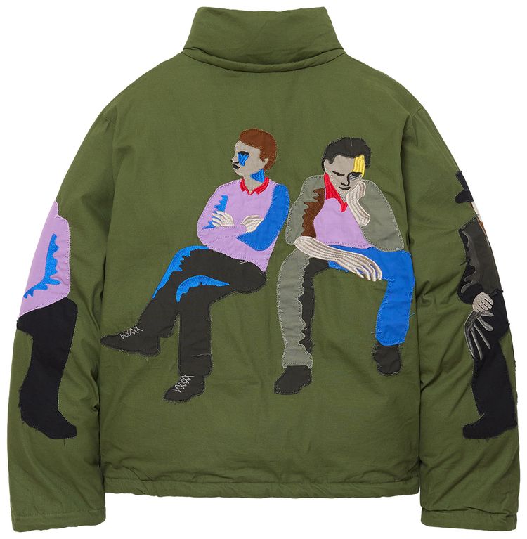 KidSuper Subway Car Patchwork Puffer Green
