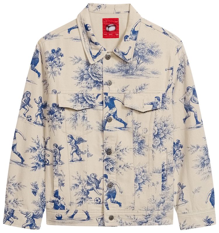 KidSuper Toile De Jouy Denim Jacket Cream