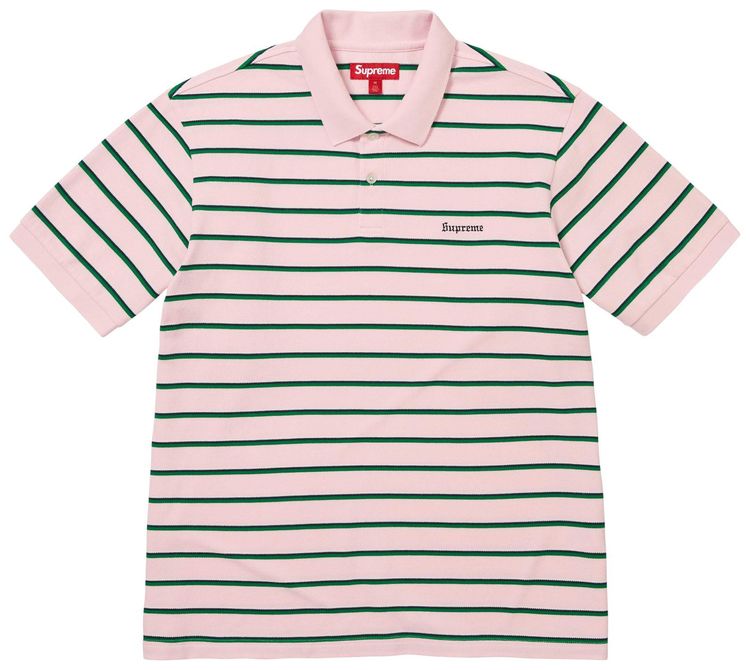 Supreme Stripe Polo Pink