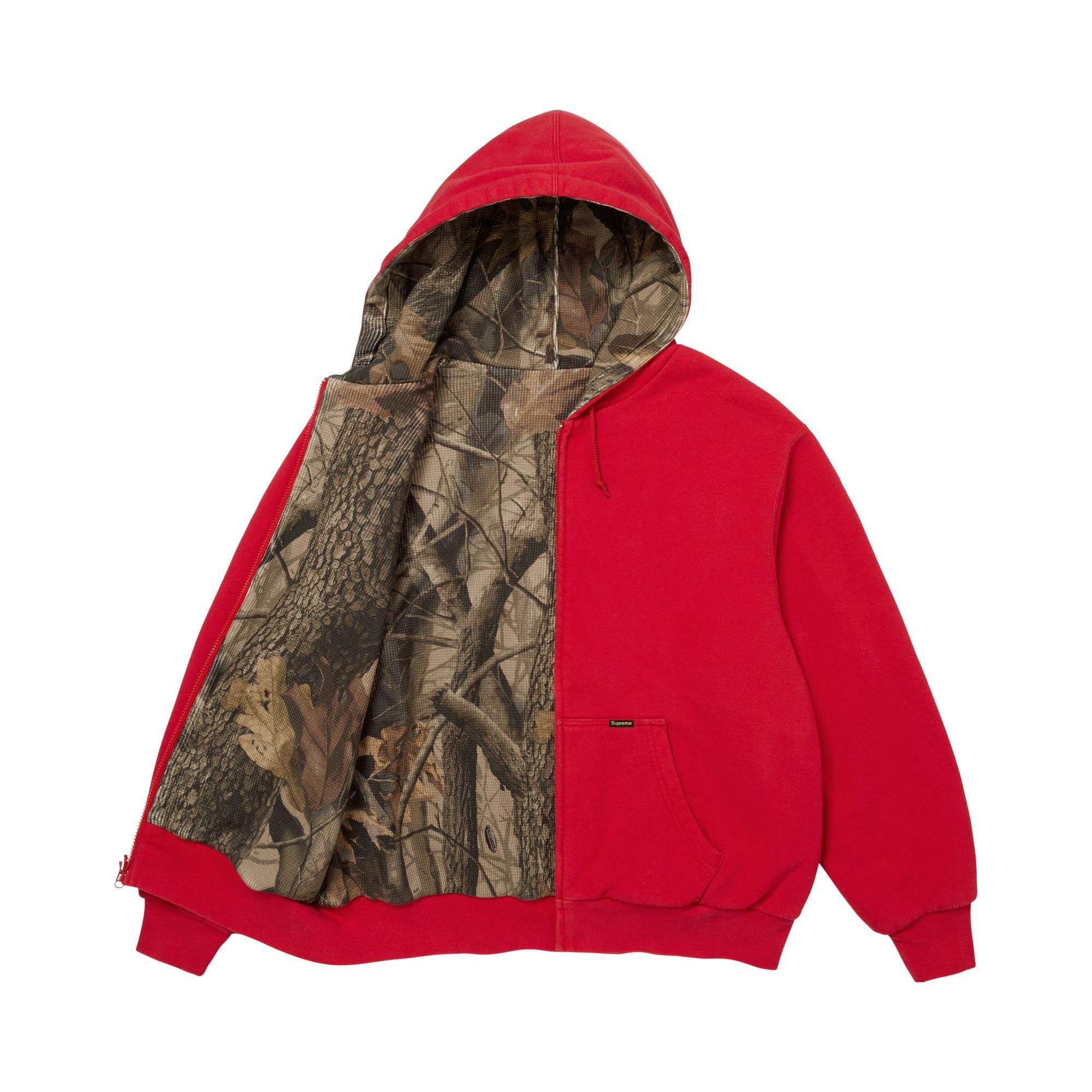 Buy Supreme Reversible Work Zip Up Hooded Sweatshirt 'Red