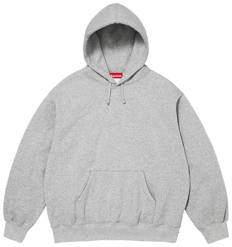 Supreme Mirrored Applique Hooded Sweatshirt Heather Grey