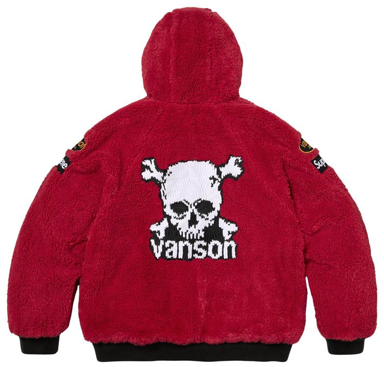 Supreme x Vanson Leathers Reversible Quilted Hooded Jacket Navy