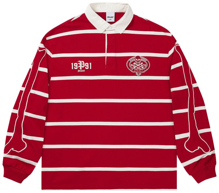 Palace Skull Crest Rugby Racey Red