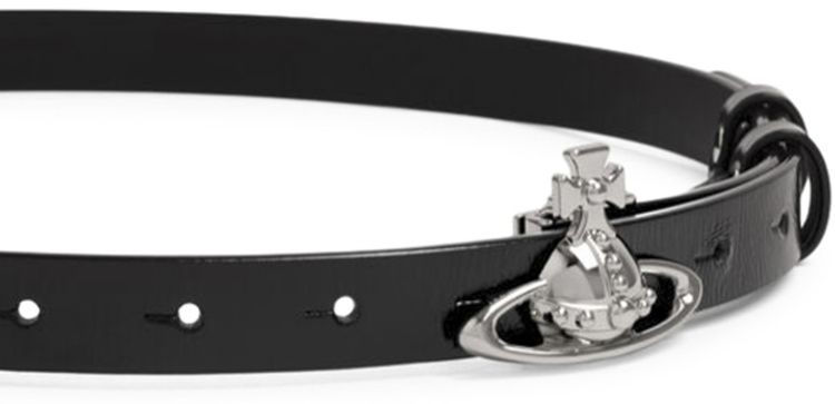 Vivienne Westwood Small Orb Buckle Belt Black