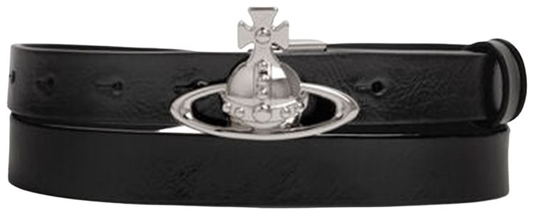 Vivienne Westwood Small Orb Buckle Belt Black