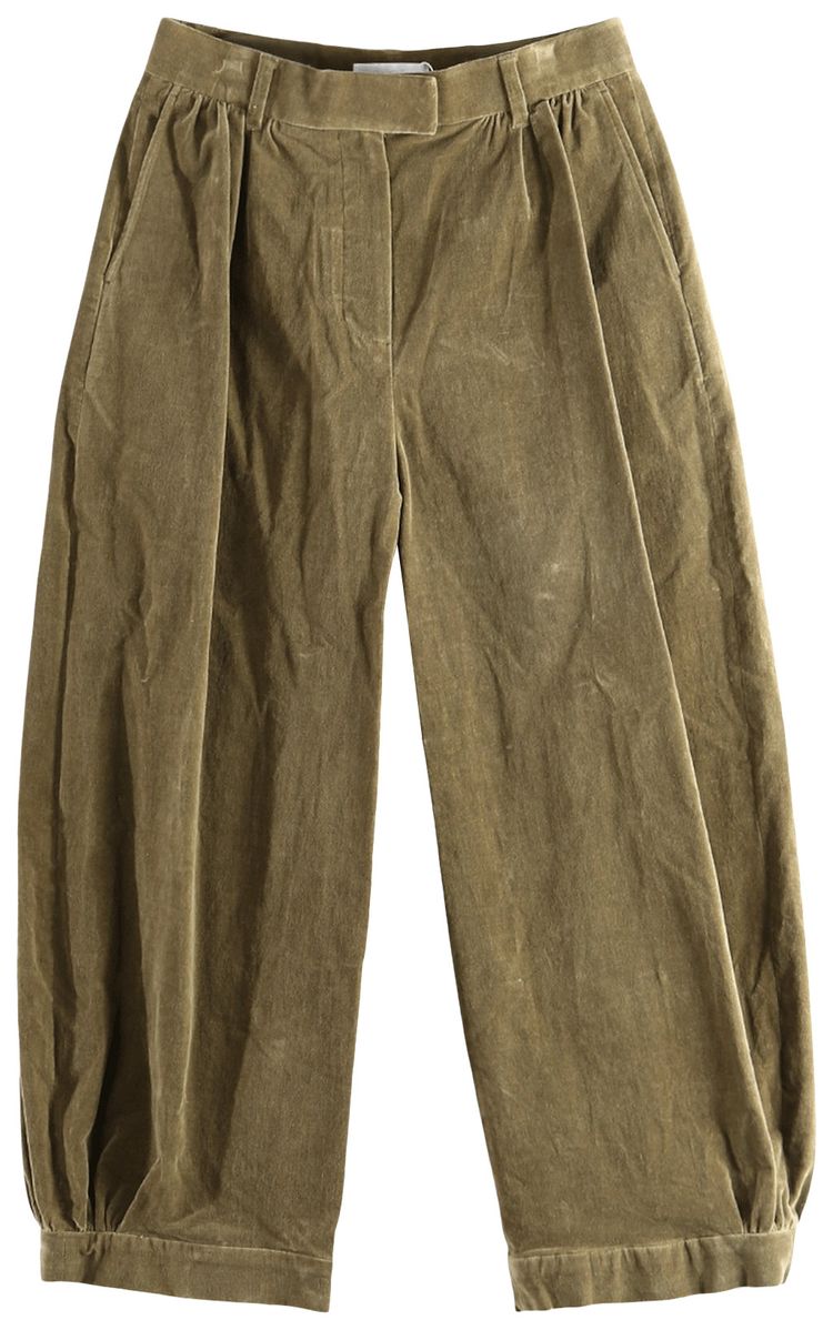 Amomento Velvet Shirring Pants Khaki