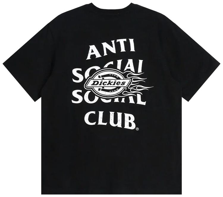 Anti Social Social Club x Dickies Flame Tee Black