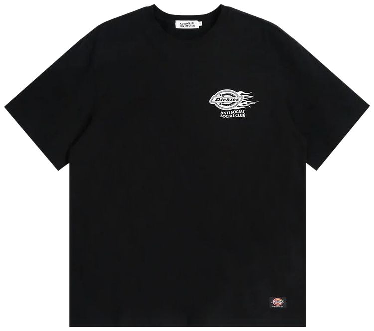 Anti Social Social Club x Dickies Flame Tee Black