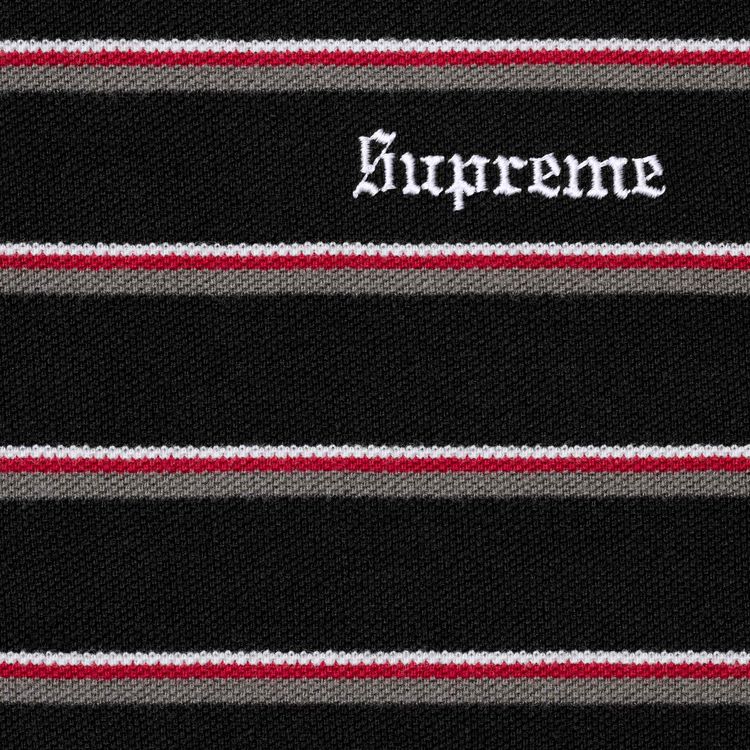 Supreme Stripe Polo Black