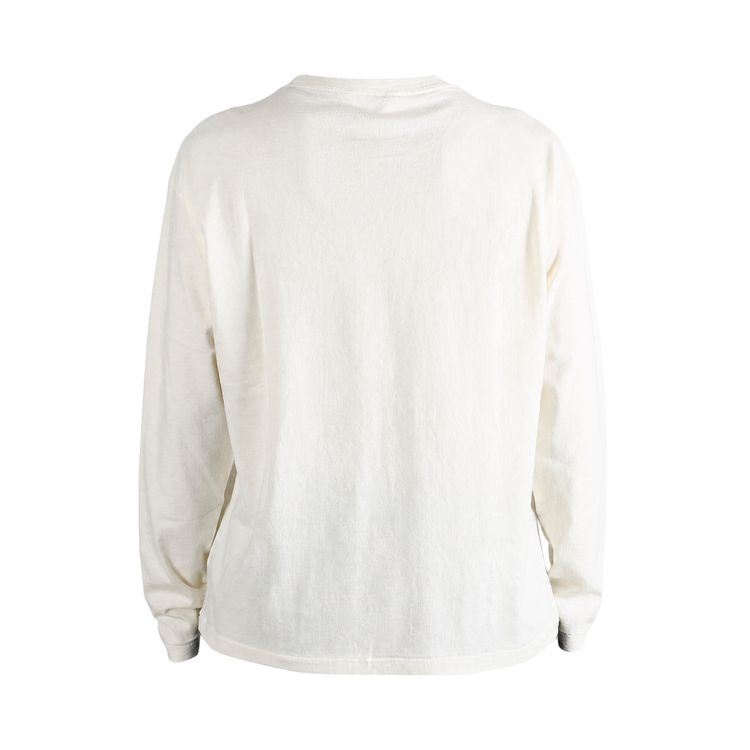 Auralee Brushed Organic Cotton Jersey Long Sleeve Tee White