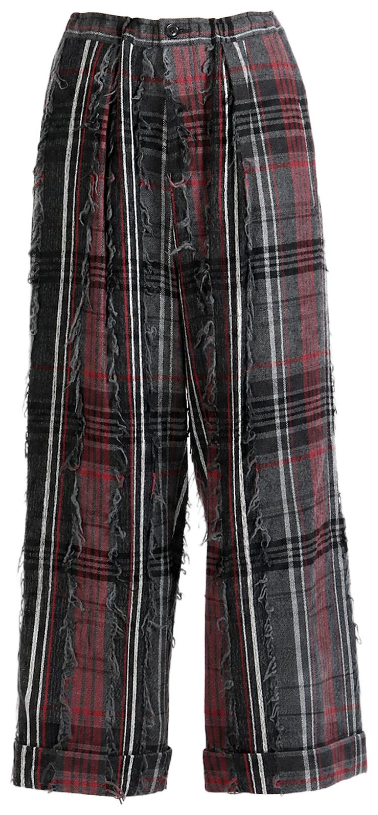 Ys O Front Tuck Turn Up Pant Grey