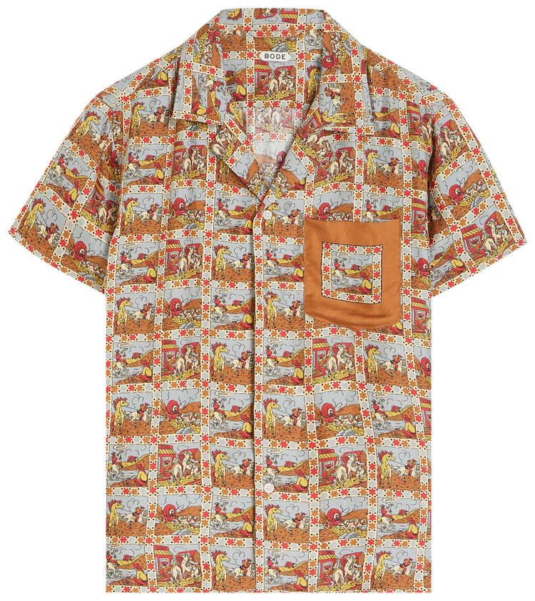 Bode Cowboy Comic Short Sleeve Shirt L Multi