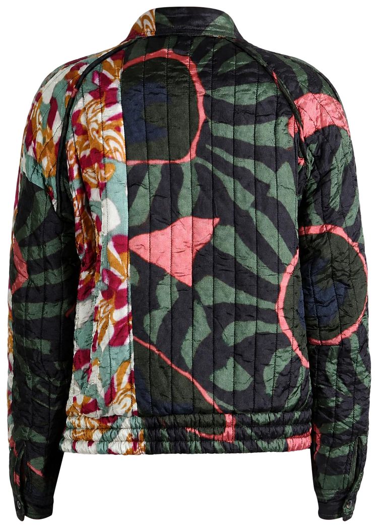 Dries Van Noten Marbled Clay Border Print Fluid Coat Khaki