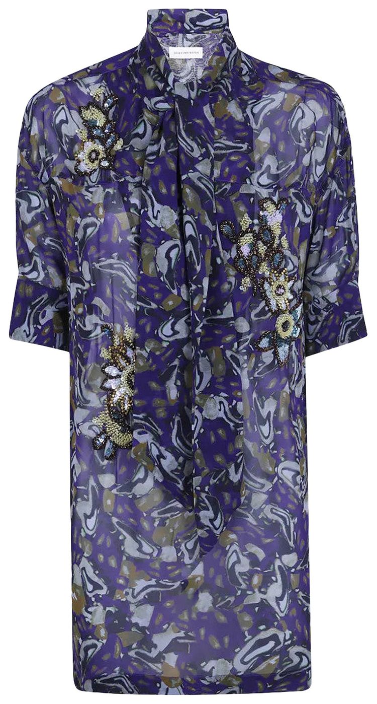 Dries Van Noten Print Shirt Purple