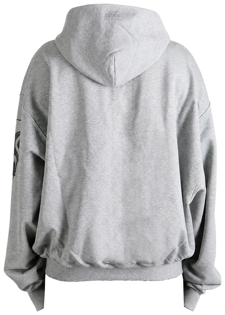 Vetements Graffiti Tribal Zip Up Hoodie Grey Melange