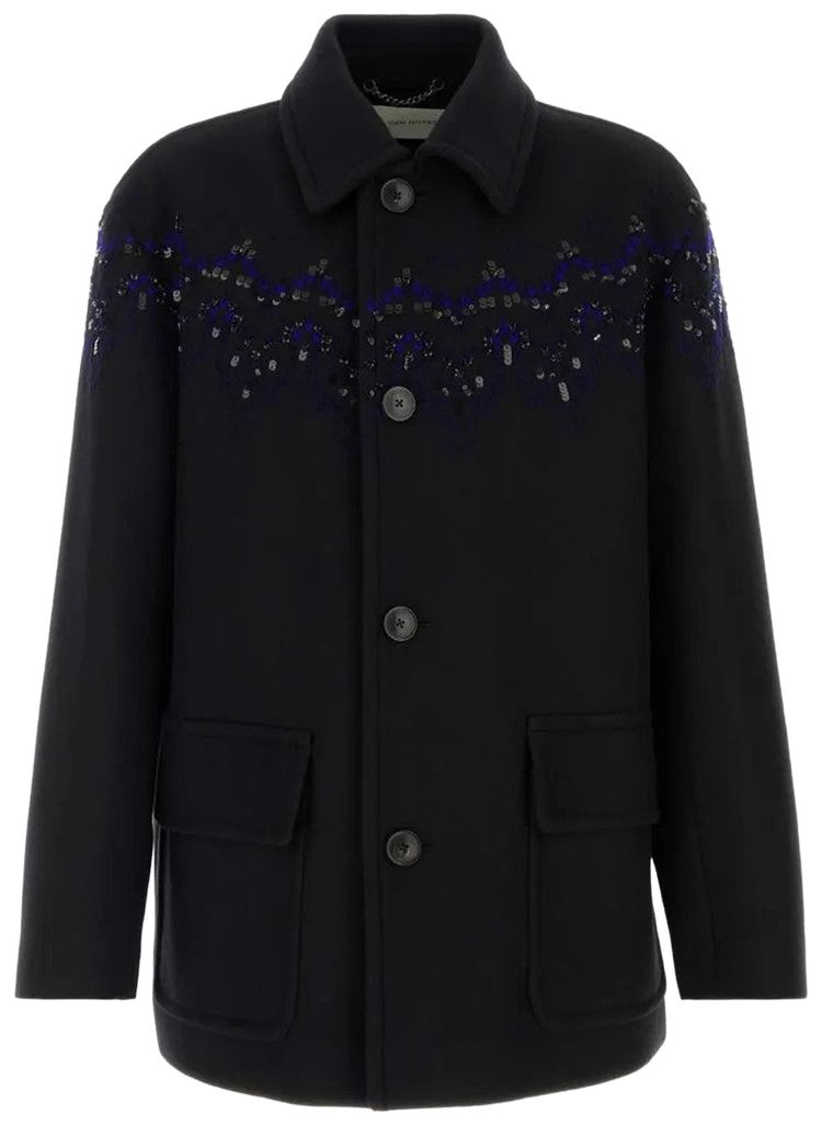 Dries Van Noten Classic Button Coat Black