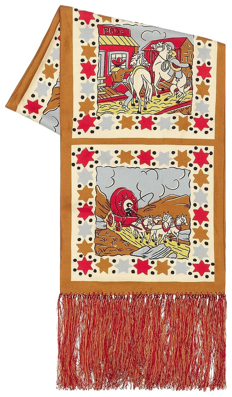 Bode Cowboy Comic Scarf Multicolor
