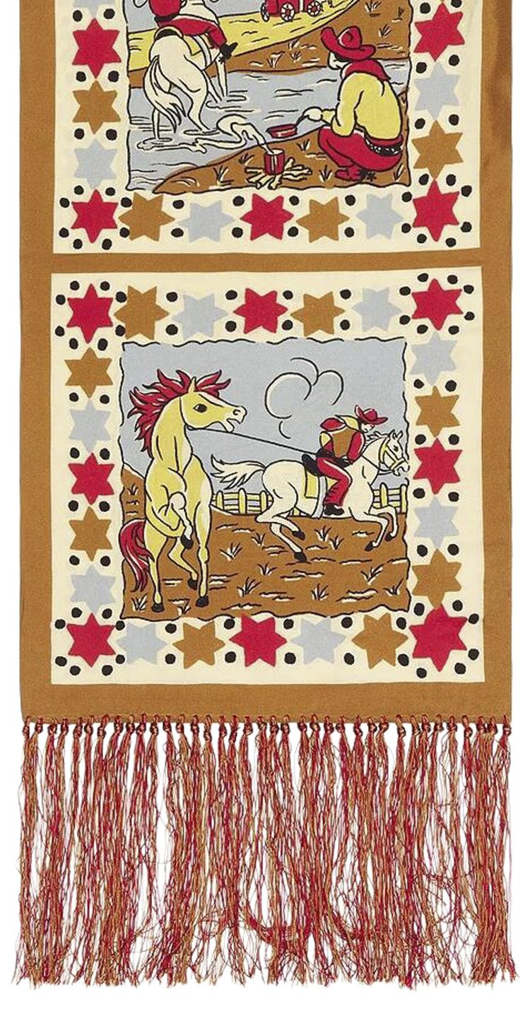 Bode Cowboy Comic Scarf Multicolor