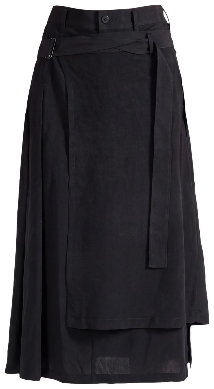 Yohji Yamamoto R Pleats Double Layered Skirt Black