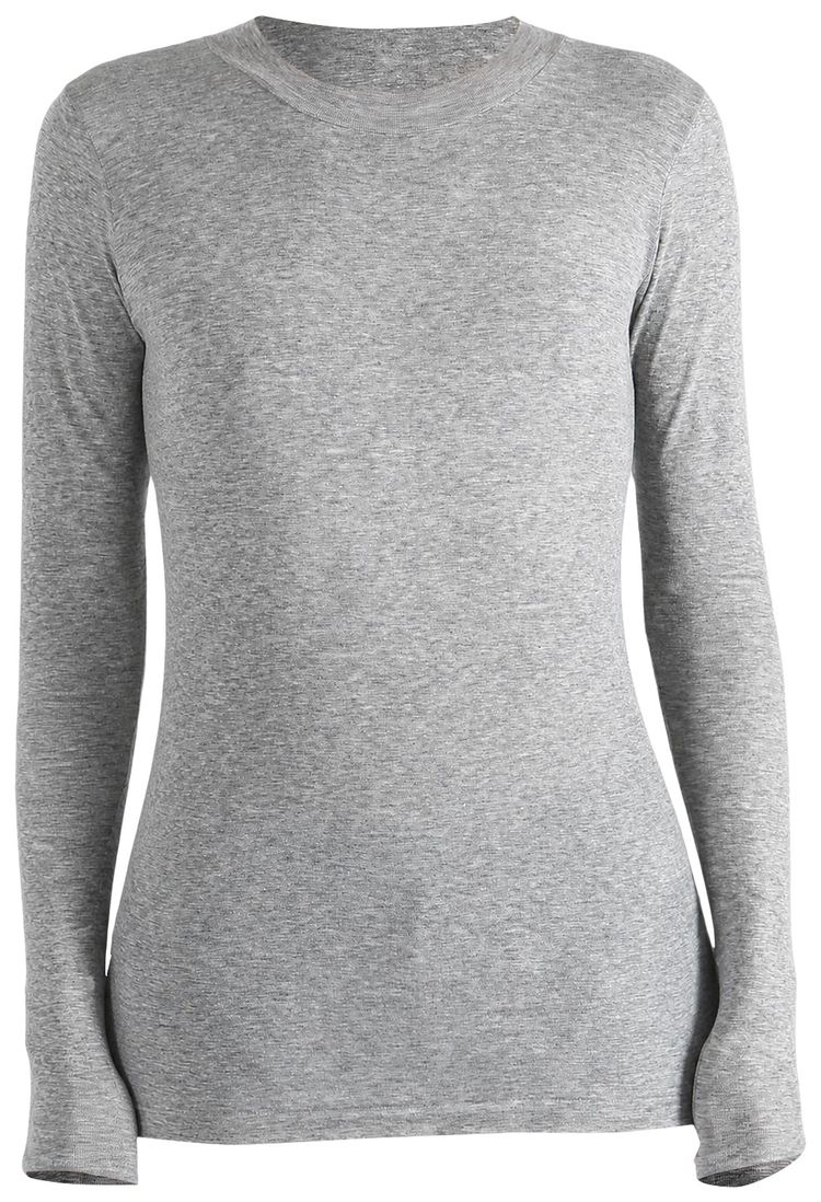 Auralee Super High Gauge Sheer Rib Long Sleeve Tee Top Gray