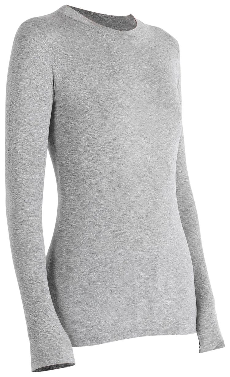 Auralee Super High Gauge Sheer Rib Long Sleeve Tee Top Gray
