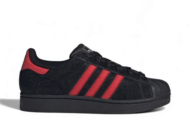 adidas Wmns Superstar II Rhinestone Black Better Scarlet