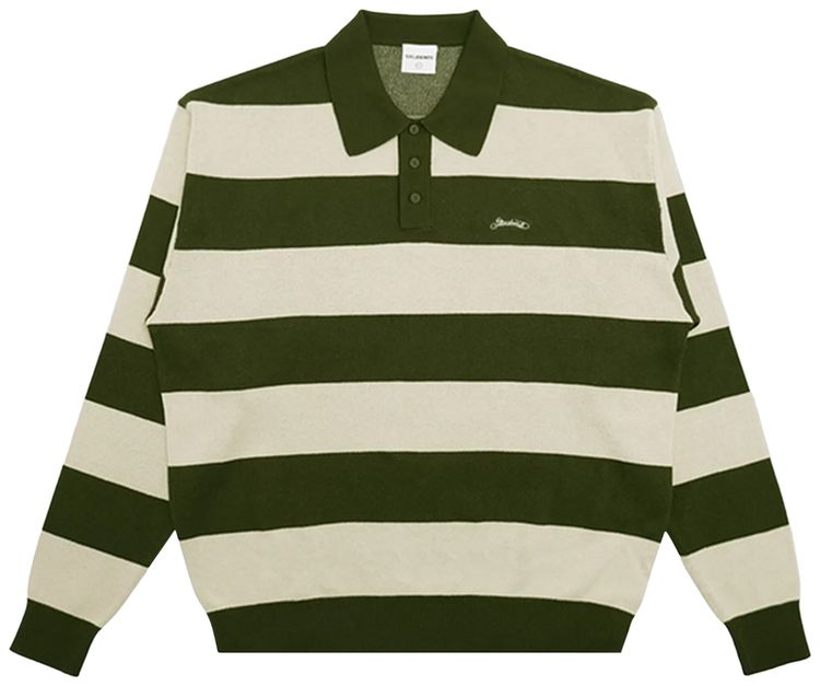 Students Whittier Knit Polo Long Sleeve Sweater Khaki
